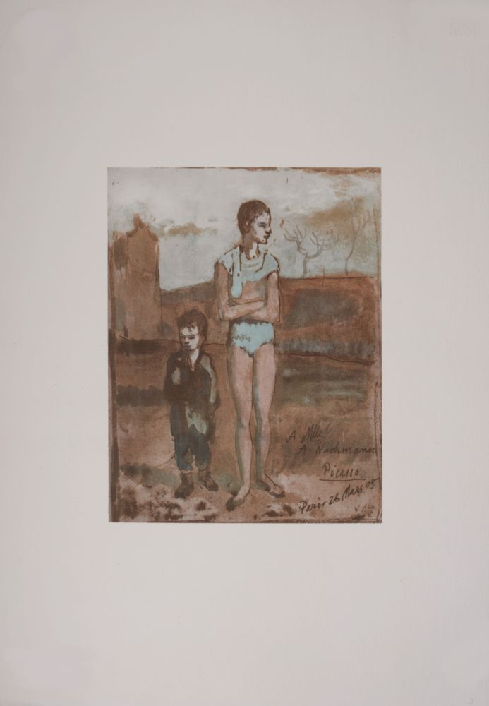 Litografía Picasso (After) - Arlequin et garçon, 1946