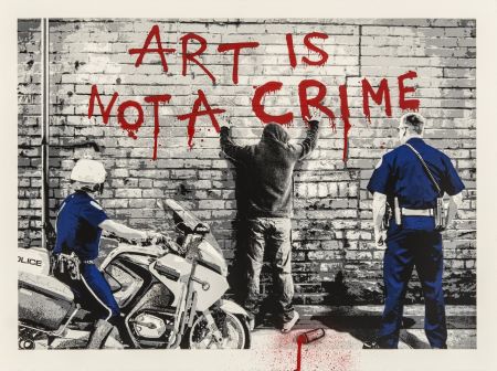 Serigrafía Mr Brainwash - Art is not a crime