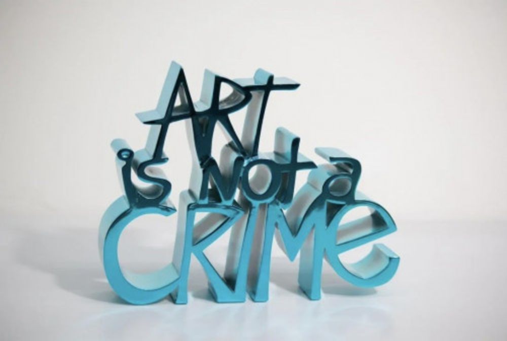 Múltiple Mr. Brainwash - ART IS NOT A CRIME (Chrome Blue