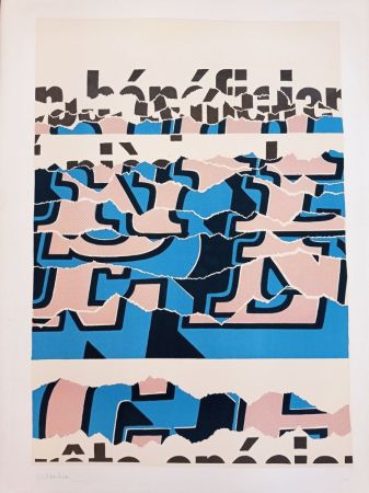 Litografía Aeschbacher - Arthur Aeschbacher - Composition, cca 1970, Lithograph on Arches paper, handsigned!