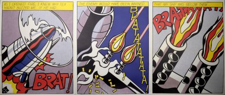 Litografía Lichtenstein - As I opened Fire, 1966 - Triptych (3 panels)