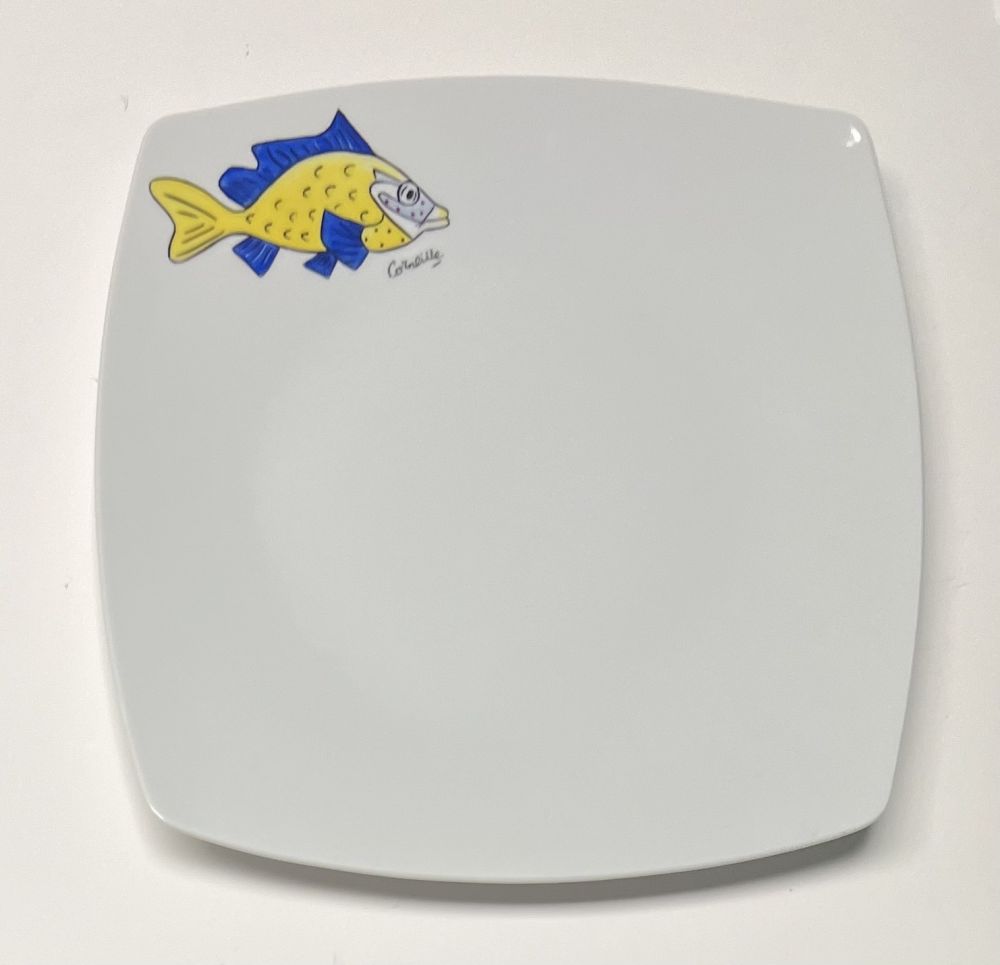 Cerámica Corneille - Assiette Poisson Porcelaine de Limoges peinte à la main