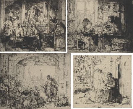 Grabado Brouet - (Assorted occupations:  a collection of ten original etchings)