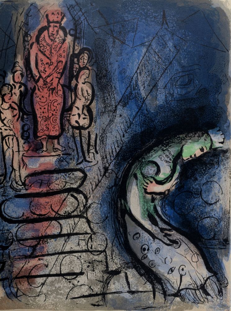 Litografía Chagall - Assuerus chasse Vasthi, 1960