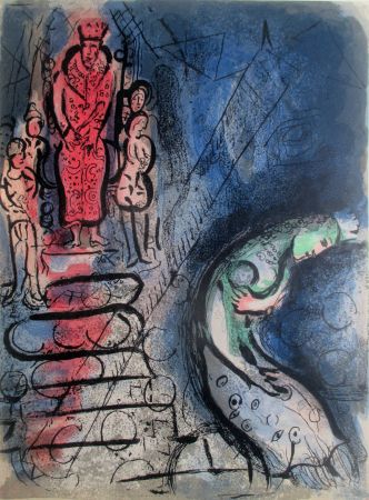 Litografía Chagall - Assuérus chasse Vashti