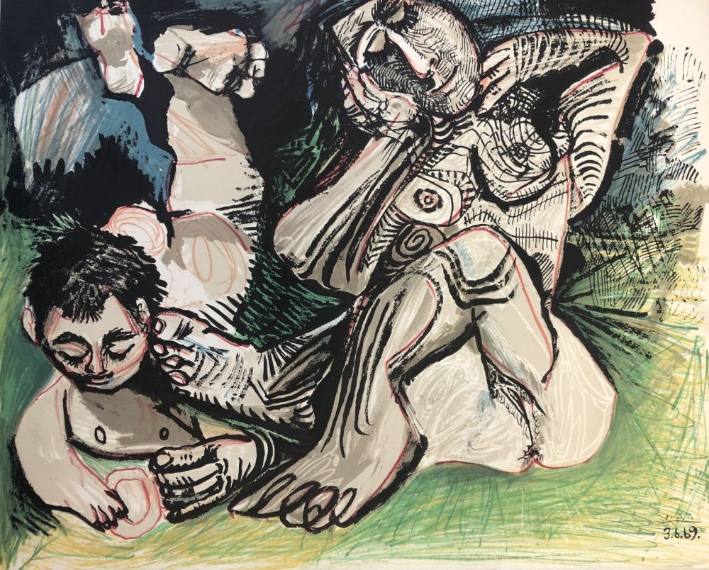 Litografía Picasso - Au baiser d'avignon