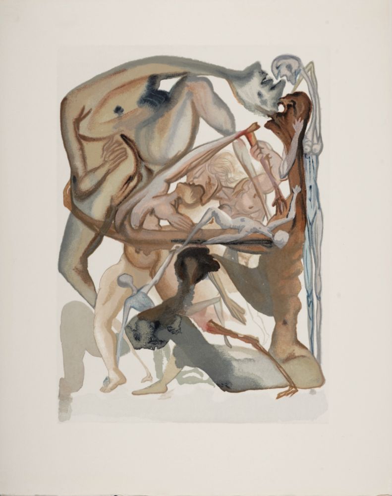 Grabado En Madera Dali - Au bord du 7ème Bolge, 1963