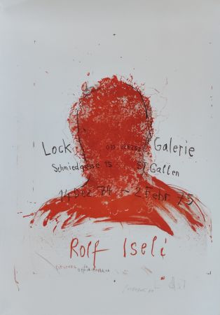 Litografía Iseli - Ausstellungsplakat Lock Galerie, St. Gallen, 14.12.1974-2.2.1975.