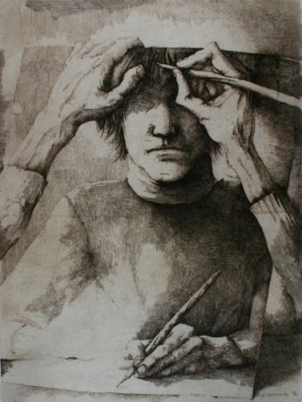 Grabado Desmazières - Autoportrait