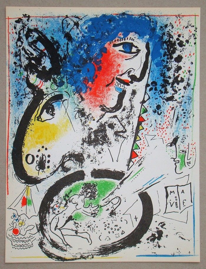 Litografía Chagall - Autoportrait