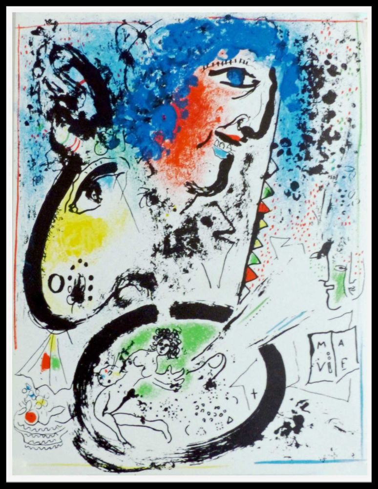 Litografía Chagall - AUTOPORTRAIT DE MARC CHAGALL