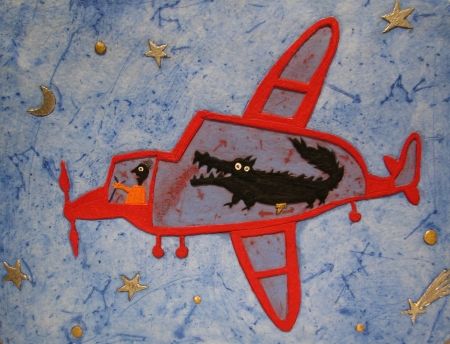 Grabado Waydelich - AVION - Aquagravure de R.E. WAYDELICH