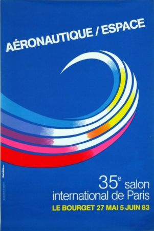 Litografía Auriac - Aéronautique Espace  Salon du  Bourget