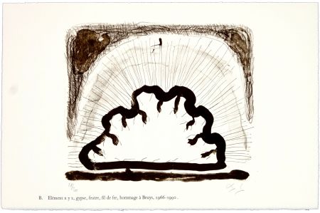 Litografía Nørgaard - B. Elément x y z, gypse, feutre, fil de fer, hommage à Beuys, 1966 - 1990