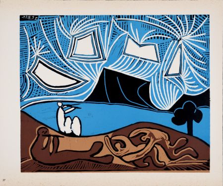 Linograbado Picasso (After) - Bacchanale, 1962
