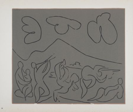 Linograbado Picasso (After) - Bacchanale, 1962