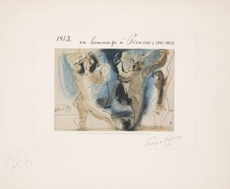 Litografía Picasso - Bacchanale, Mouton de Rothschild label
