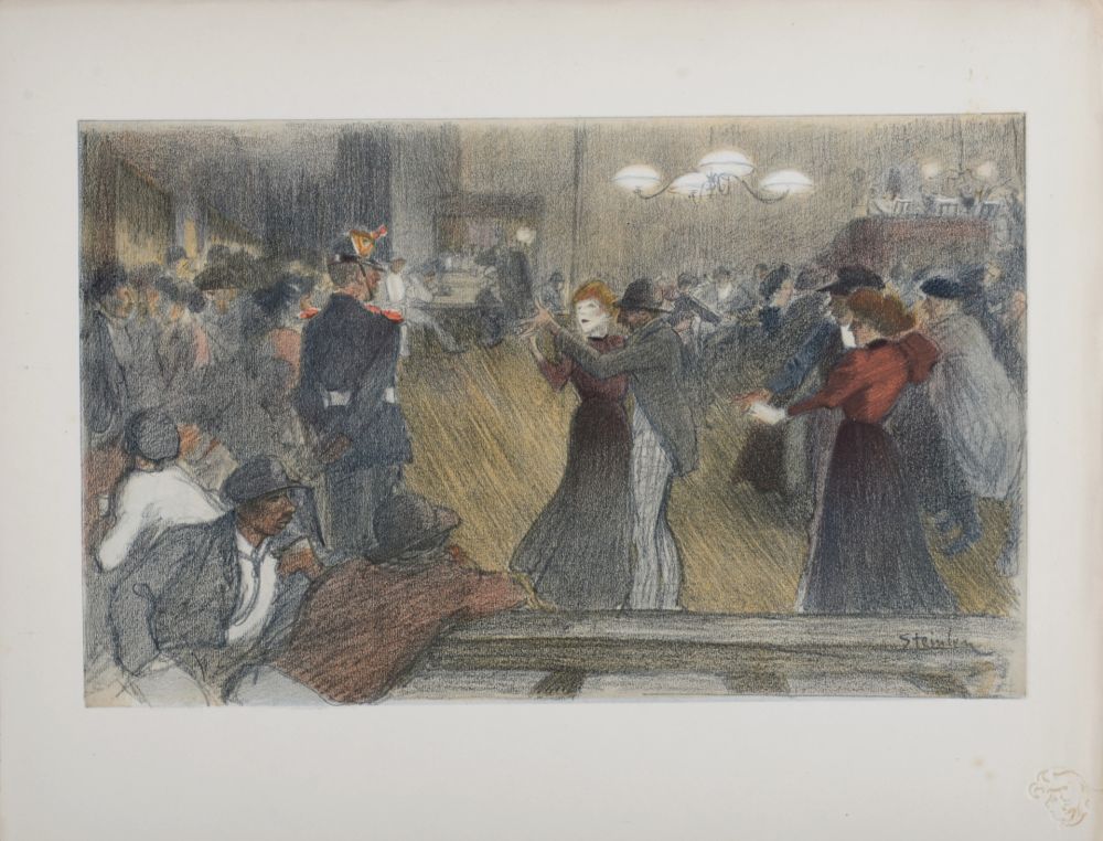 Litografía Steinlen - Bal des Barrières, 1897
