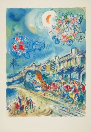 Litografía Chagall - Bataille de Fleurs (Carnaval of Flowers)