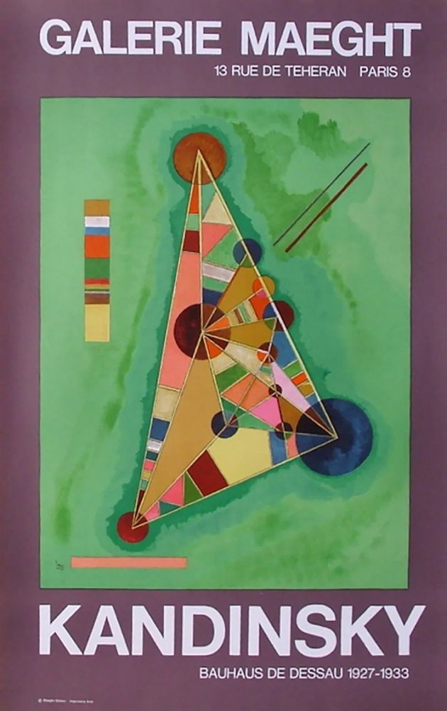 Cartel Kandinsky - BAUHAUS DE DESSAU. Affiche originale en lithographie (1965).