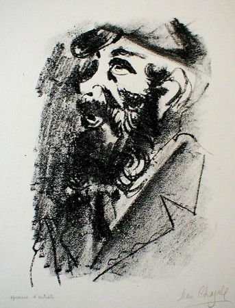 Litografía Chagall - Bearded Man with Cap
