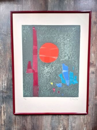 Litografía Singier - Beautiful Abstract Composition, Hand signed!