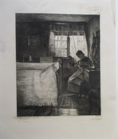 Grabado Ilsted - Bed Chamber Interior