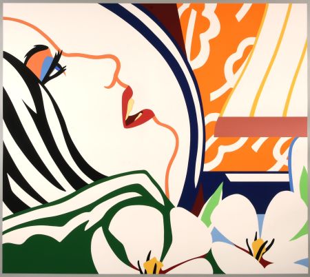Serigrafía Wesselmann - Bedroom Face with Orange Wallpaper