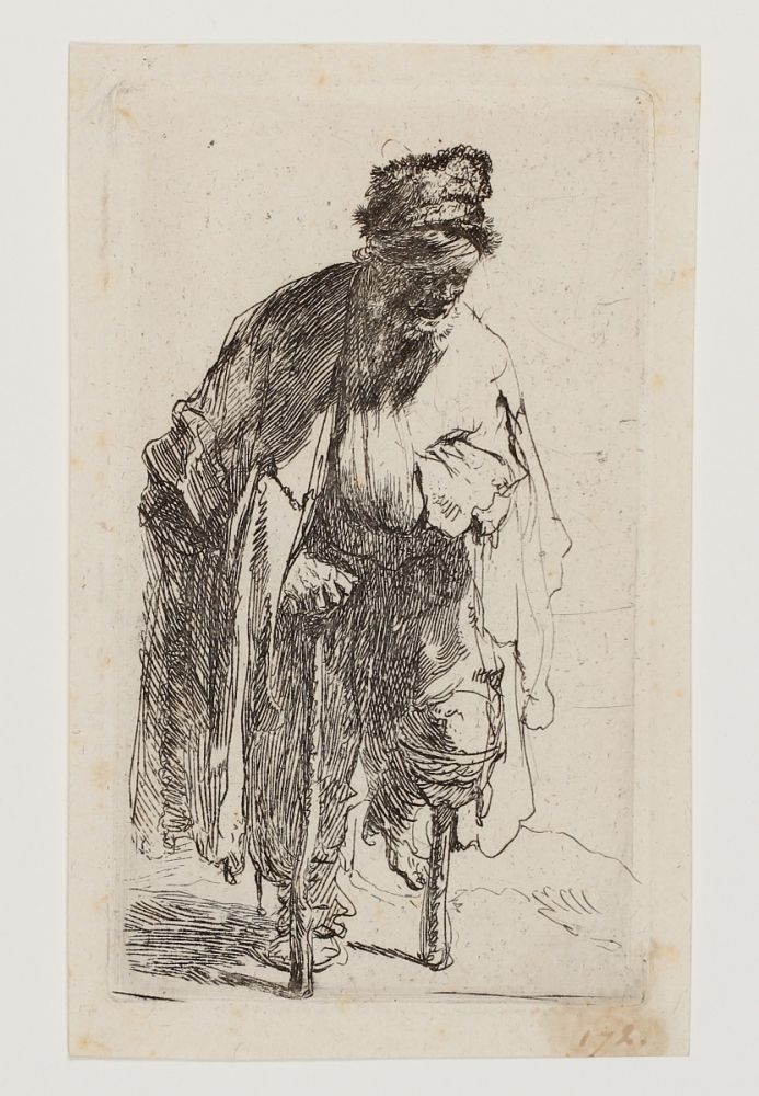 Grabado Rembrandt - Beggar with a wooden Leg