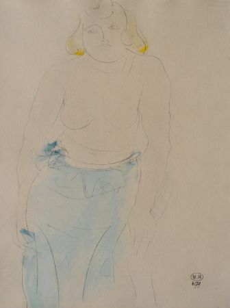 Grabado Rodin - Belle femme aux seins nus