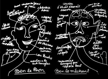 Serigrafía Vautier - '' Ben Le Bon, Ben le Méchant ''