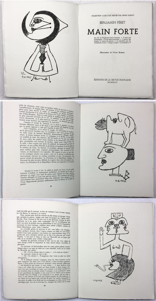 Libro Ilustrado Brauner - Benjamin Péret : MAIN FORTE. Illustrations de Victor Brauner (1946)