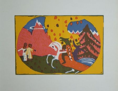 Grabado En Madera Kandinsky - Berge - Klänge, edition Pieper, 1913