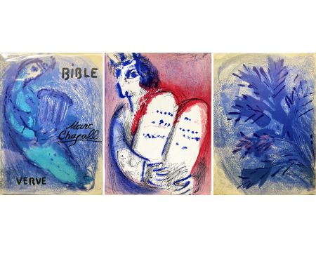 Libro Ilustrado Chagall - BIBLE. Verve vol. VIII. n°33 et 34. 28 LITHOGRAPHIES ORIGINALES (1956)