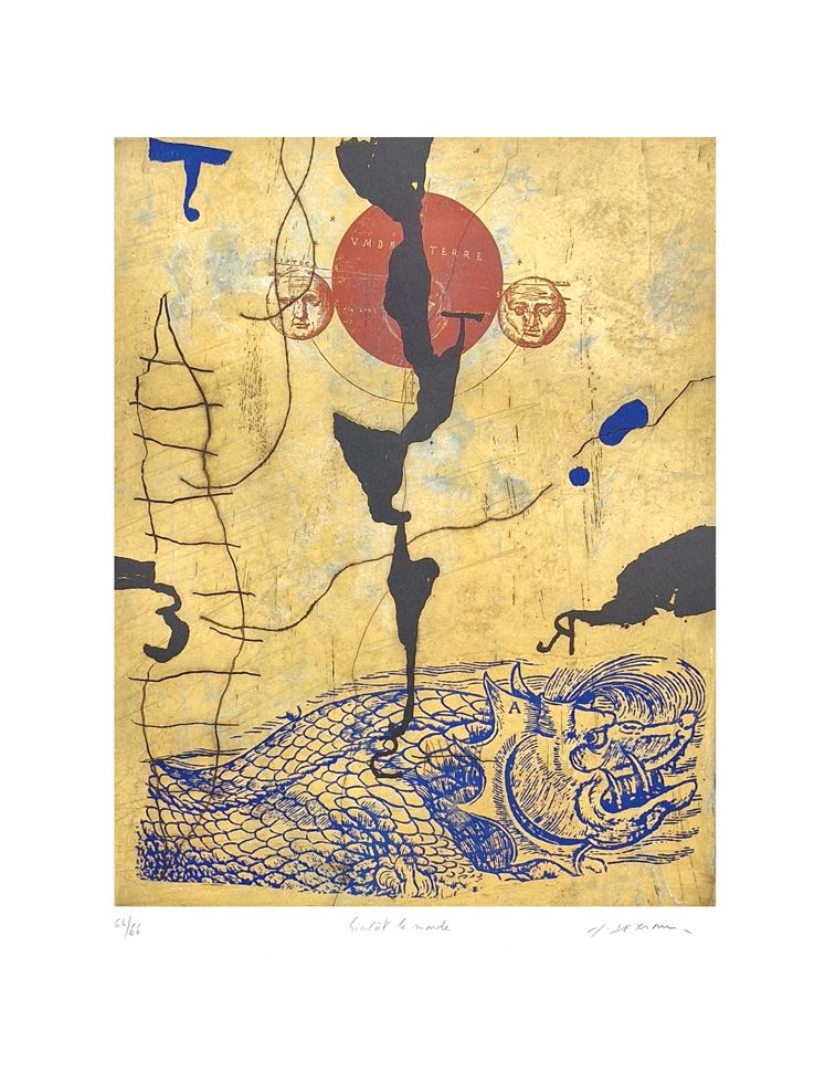 Grabado Texier - Bientôt le monde
