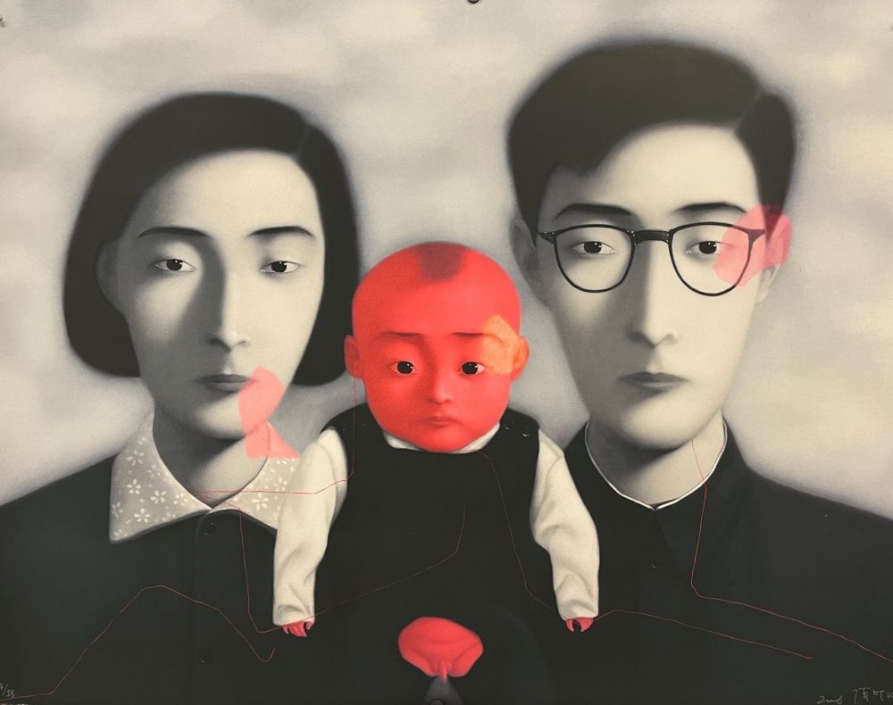 Litografía Xiaogang - Big Family