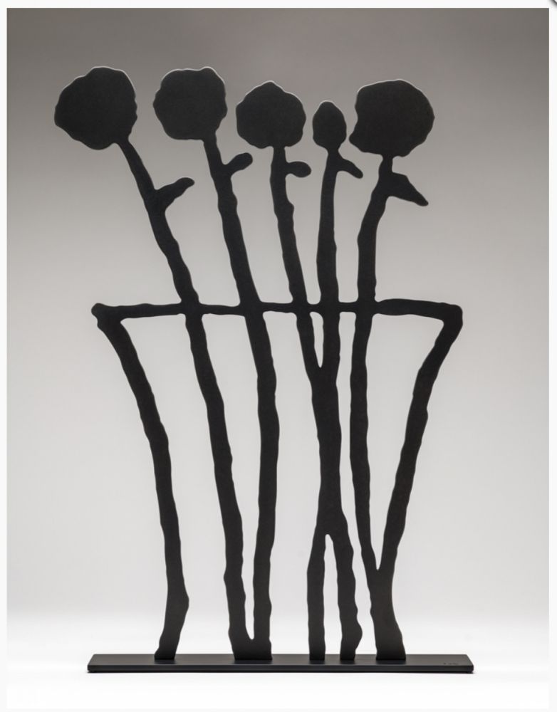 Sin Técnico Baechler - Black Flowers Sculpture