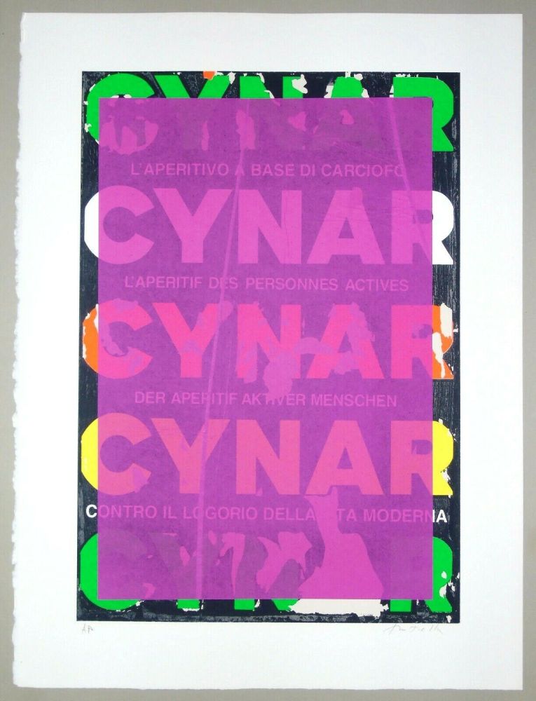 Serigrafía Rotella - Blank Cynar (fucsia)