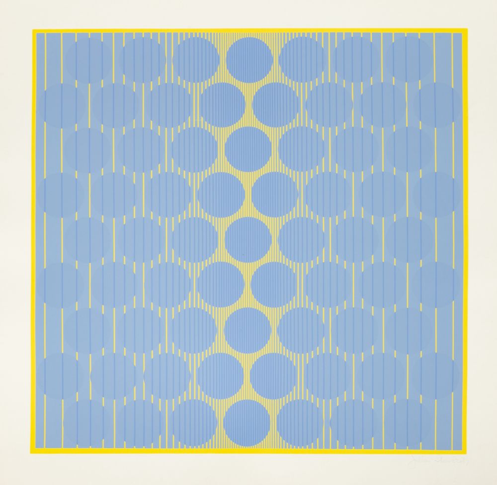 Serigrafía Stanczak - Blue Circles, from Eight Variants