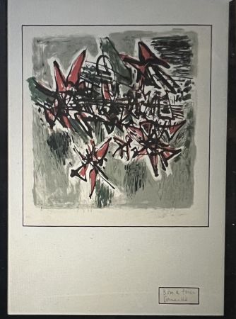 Litografía Corneille - BON A TIRER - Encadré - Lithographie Vol d'oiseaux 1960