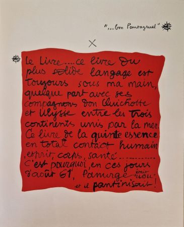 Litografía Le Corbusier - Bon Pantagruel