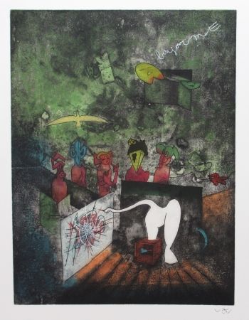 Aguafuerte Y Aguatinta Matta - Bonjour Max Ernst