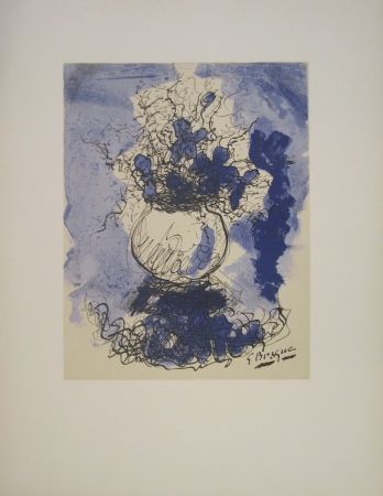 Litografía Braque - Bouquet de fleurs à l’aquarelle