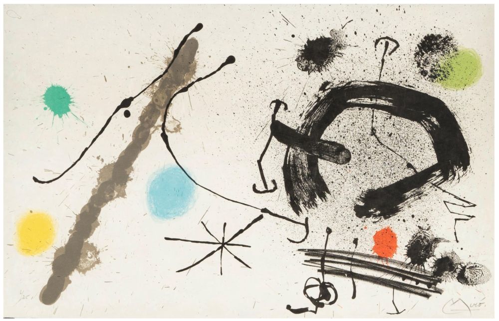 Litografía Miró - Bouquet de Rêves pour Neila