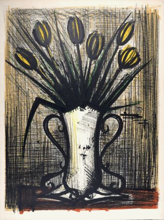 Litografía Buffet - Bouquet de tulipes jaunes