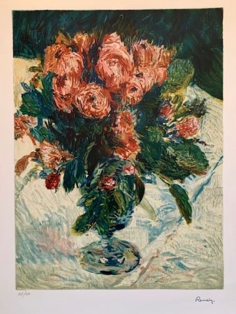 Litografía Renoir - Bouquet of roses