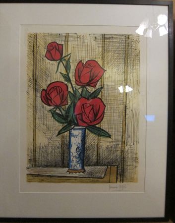 Litografía Buffet - Bouquet Roses