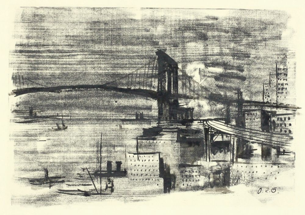 Grabado En Madera Schatz - Brooklyn Bridge