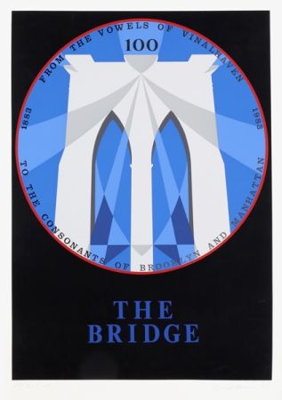 Serigrafía Indiana - Brooklyn Bridge from the New York, New York Portfolio