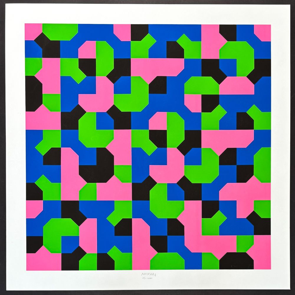 Serigrafía Munari - Bruno Munari (1907–1998) – Peano Curves – Screen print on Fabriano paper – 1991